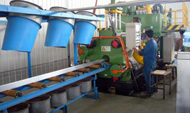 Stamping machine for aluminum extruded heat sinks